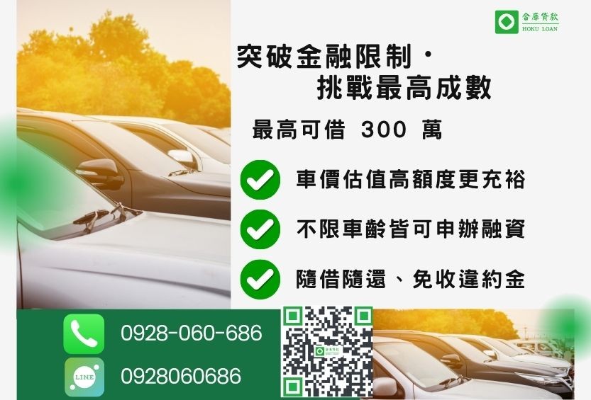 汽車借款利率額度最高-合庫貸款不看個人信用評分,房地價值高估最高110%。