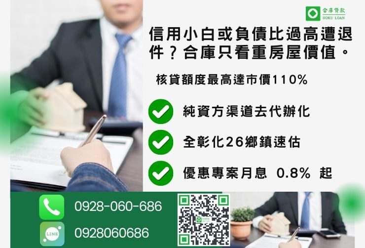 彰化二胎推薦合庫貸款彰化房屋二胎管道成數最高方案