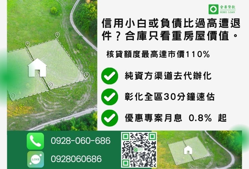 彰化二胎推薦合庫貸款彰化土地二胎防詐避雷資訊