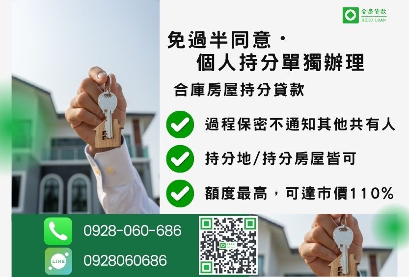 持分房屋貸款推薦-合庫貸款金主直營，針對銀行退件屋主提供極速合法民間借款方案。