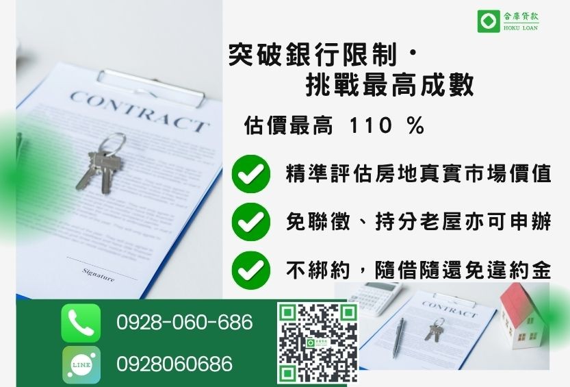 房屋借貸成數最高-合庫貸款不看個人信用評分,房屋土地價值高估。
