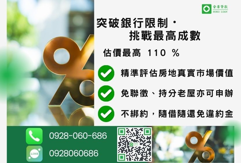 二胎房屋增貸成數最高-合庫貸款不看個人信用評分,房屋土地價值高估。