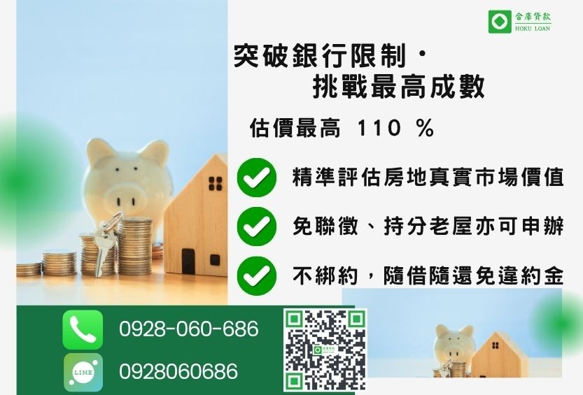 房屋轉貸成數最高-合庫貸款不看個人信用評分,房屋土地價值高估。