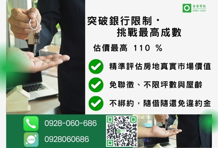 持分房屋貸款成數最高-合庫貸款不看個人信用評分，房屋土地價值高估。