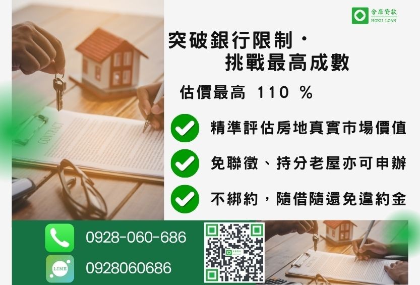 房貸成數最高-合庫貸款不看個人信用評分,房屋土地價值高估。