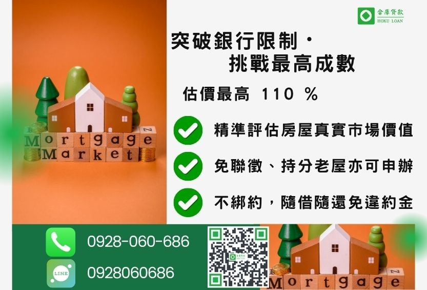 房貸成數最高-合庫貸款不看個人信用評分,房屋土地價值高估。