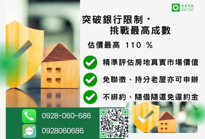 房屋轉貸成數最高-合庫貸款不看個人信用評分,房屋土地價值高估。