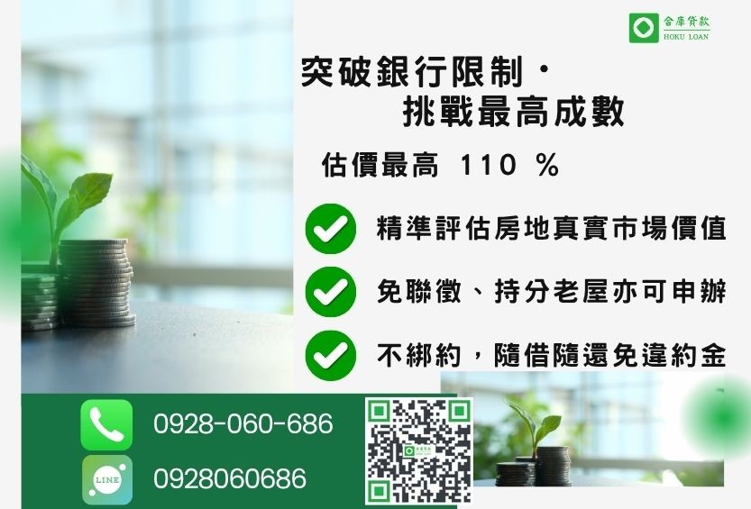 民間房地借款成數最高-合庫貸款不看個人信用評分,房屋土地價值高估。