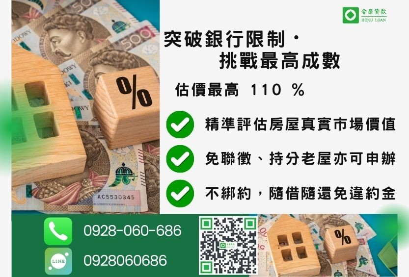 民間二胎成數最高-合庫貸款不看個人信用評分,房屋土地價值高估。