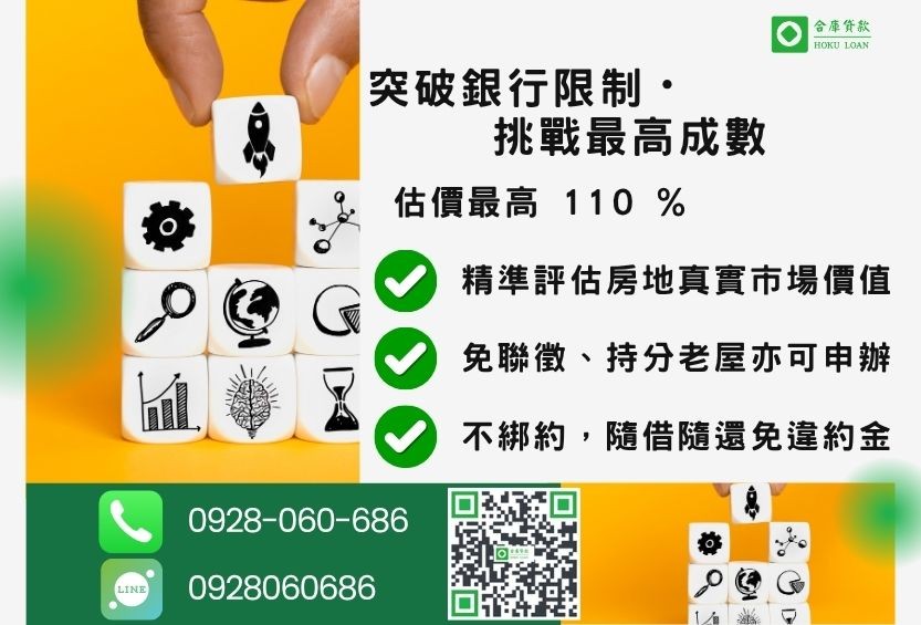 房屋二胎成數最高-合庫貸款不看個人信用評分,房屋土地價值高估。