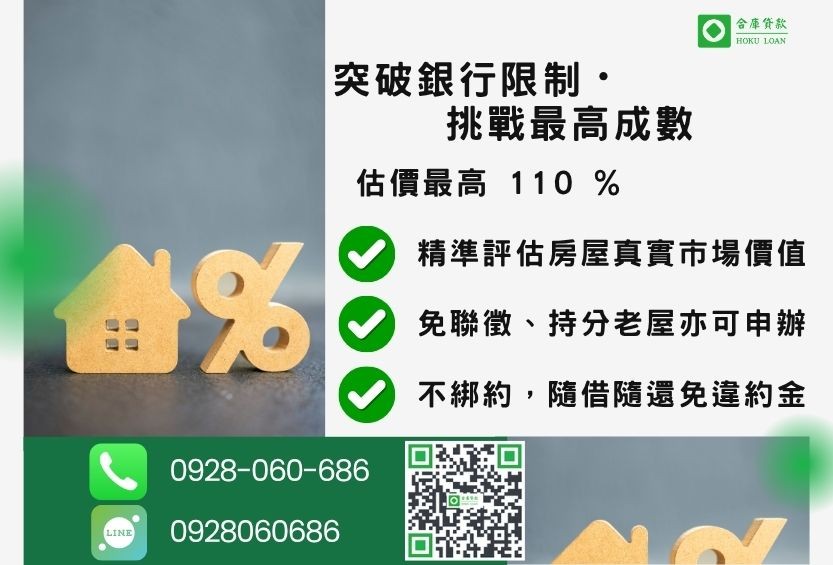 房子二胎成數最高-合庫貸款不看個人信用評分,房屋土地價值高估。