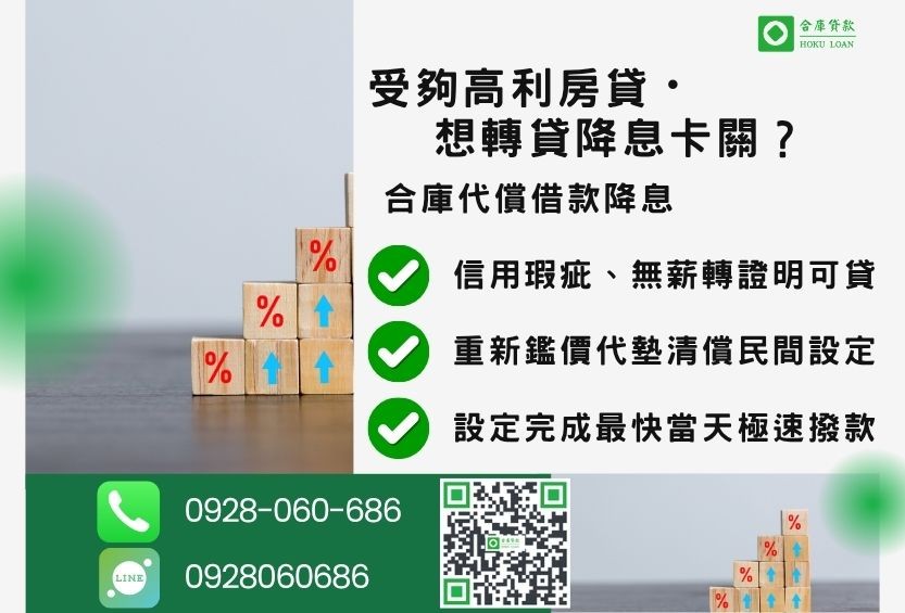代償二胎推薦-合庫貸款金主直營,針對高利貸款屋主提供極速民間代償方案。