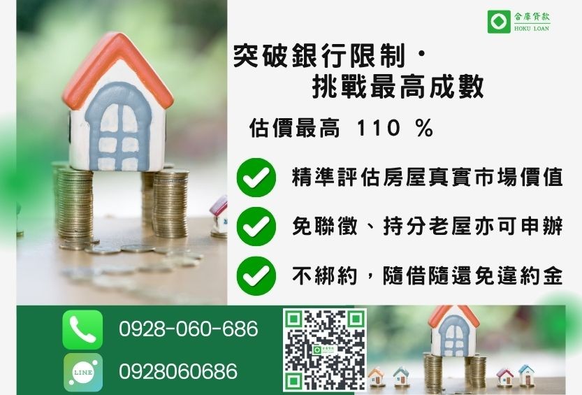 代償二胎成數最高-合庫貸款不看個人信用評分,房屋土地價值高估。