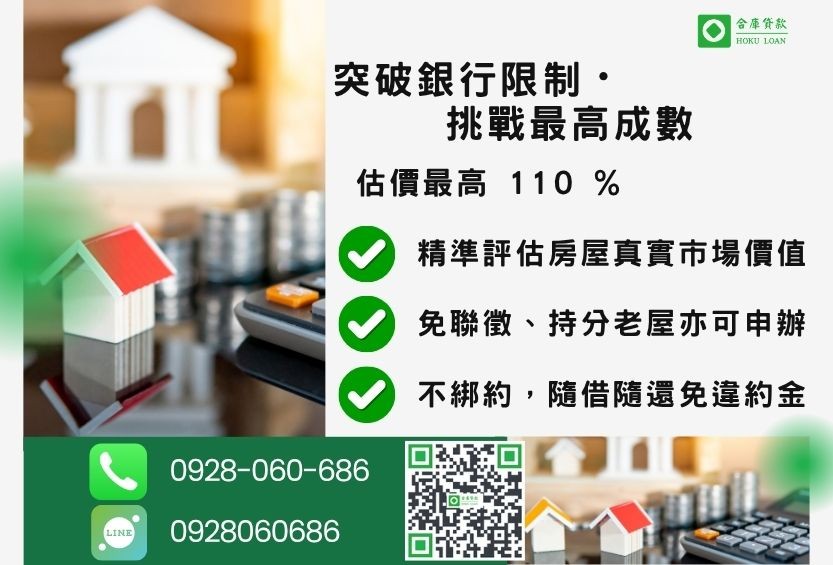 三胎增貸成數最高-合庫貸款不看個人信用評分，房屋土地價值高估。