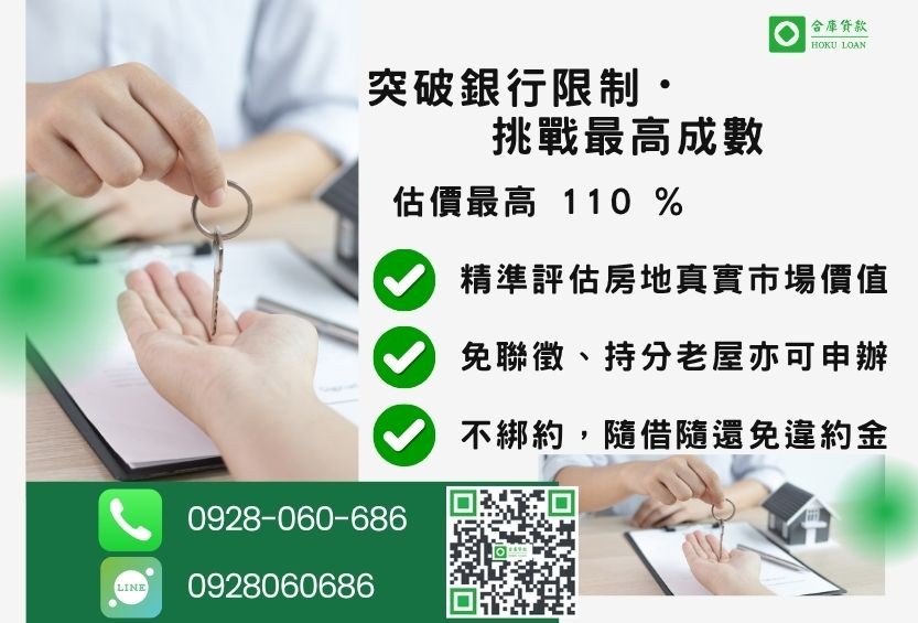 房子貸款成數最高-合庫貸款不看個人信用評分,房屋土地價值高估。