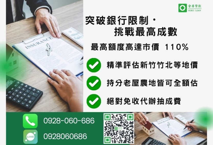 新竹房地借貸成數最高-合庫貸款不看個人信用評分，新竹房地產價值高估。