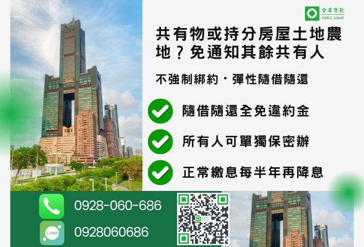 高雄二胎房貸推薦合庫貸款高雄房屋二胎利息透明安全管道