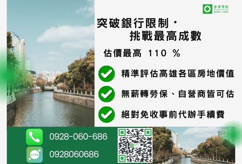 高雄二胎借款成數最高-合庫貸款不看個人信用評分,高雄房屋土地價值高估。
