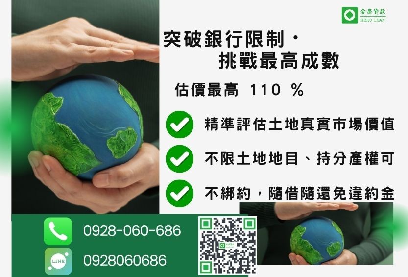 土地貸款成數最高-合庫貸款不看個人信用評分，土地價值高估最高110%。