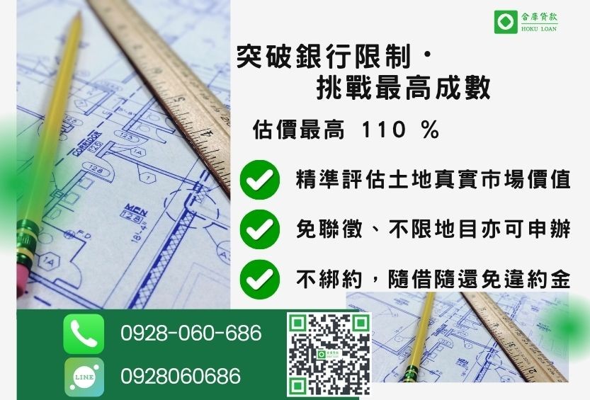 二胎土地成數最高-合庫貸款不看個人信用評分,不限地目價值高估。