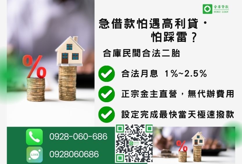 急借款避雷推薦-合庫貸款金主直營，針對銀行退件地主提供極速合法民間借款方案。