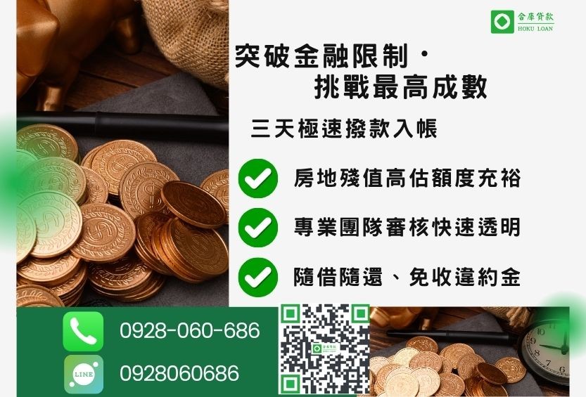 民間貸款額度最高-合庫貸款不看個人信用評分，房地價值高估最高110%。