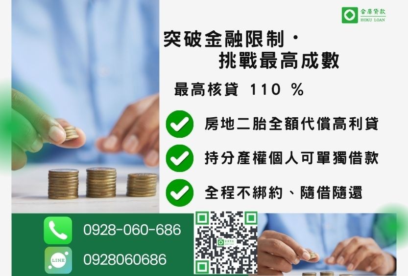 代書貸款繳不出來成數最高-合庫貸款不看個人信用評分，房地價值高估最高110%。