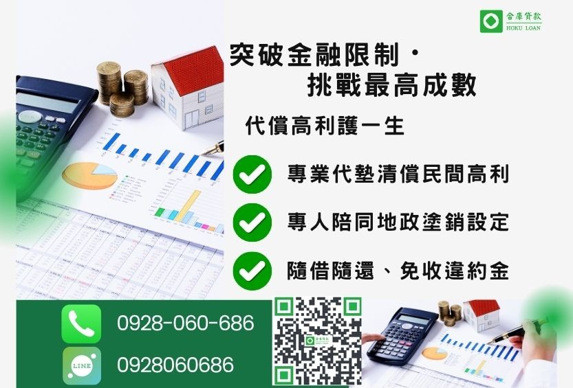 代償民間貸款額度最高-合庫貸款不看個人信用評分，房地價值高估最高110%。