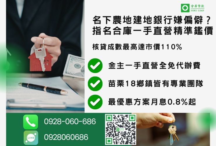 苗栗二胎推薦合庫貸款苗栗二胎貸款土地房屋成數最高