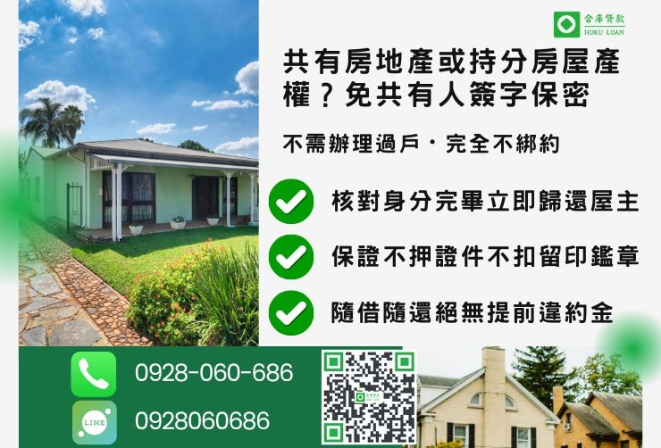 苗栗二胎借款推薦合庫貸款持分土地房屋獨立保密申辦