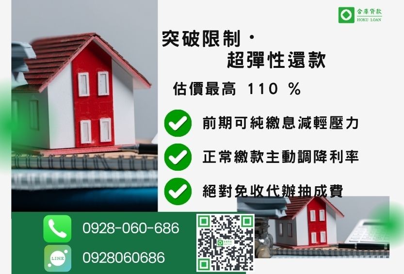 南投貸款免聯徵-合庫貸款不看個人信用評分，不動產價值高估最高可達110%。