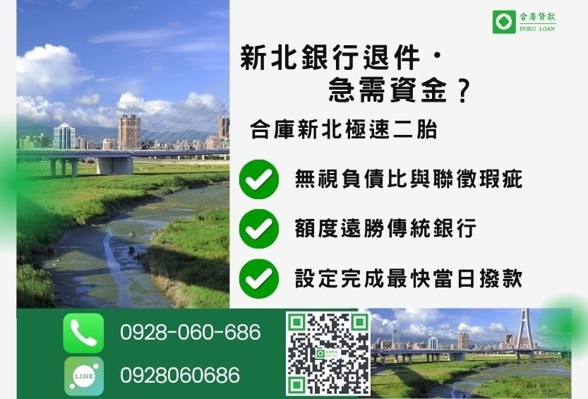 銀行二胎利率比較-合庫貸款金主直營，針對新北銀行退件屋主提供極速二胎方案。