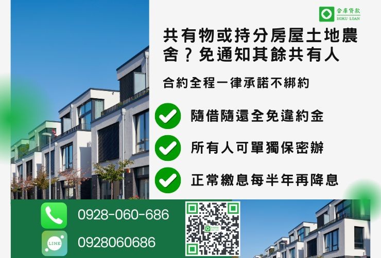 屏東房屋三胎推薦合庫貸款屏東持分房屋農舍貸款隨借隨還