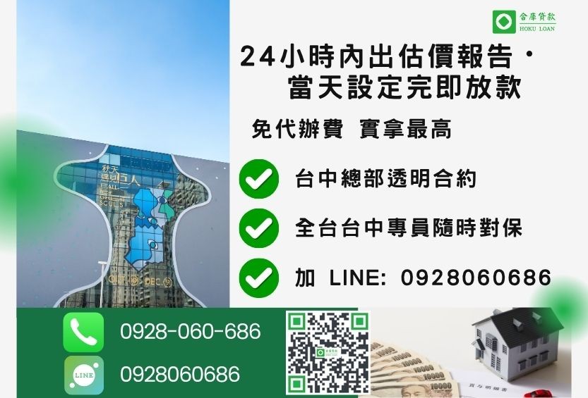 台中借款諮詢專線-合庫貸款全台合法經營，提供透明合約與專業對保服務。