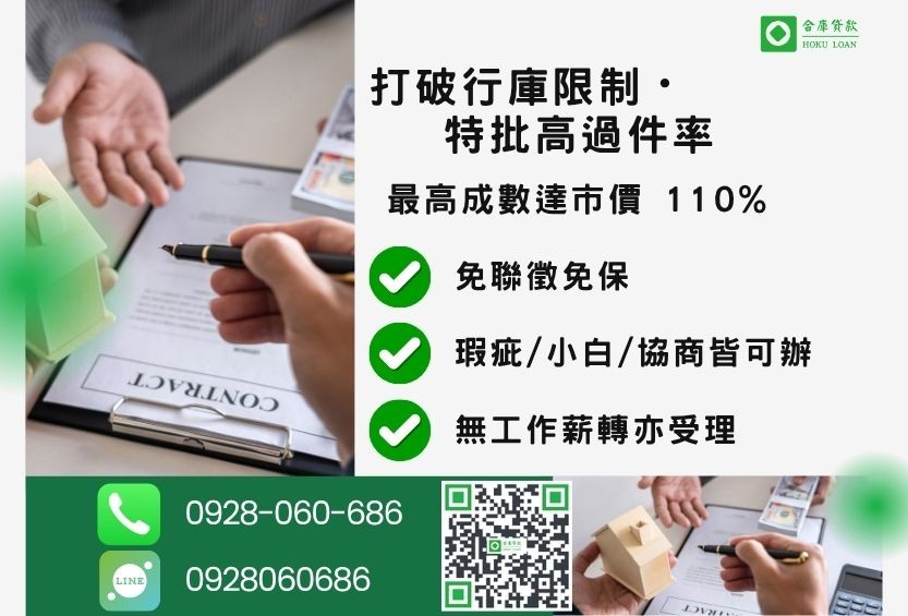 台中借款對照表-合庫貸款優勢特點一覽，免聯徵、免保人、最高成數達市價110%。