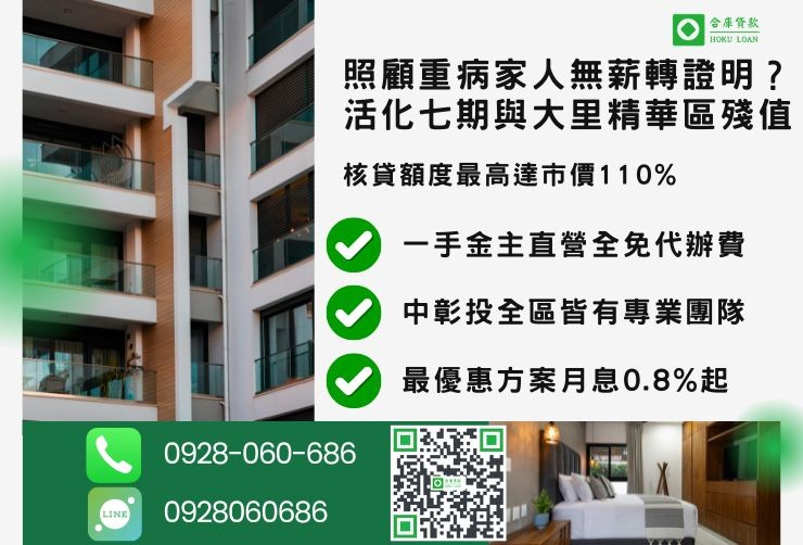 台中二胎推薦合庫貸款台中房屋二胎管道比較利息最低