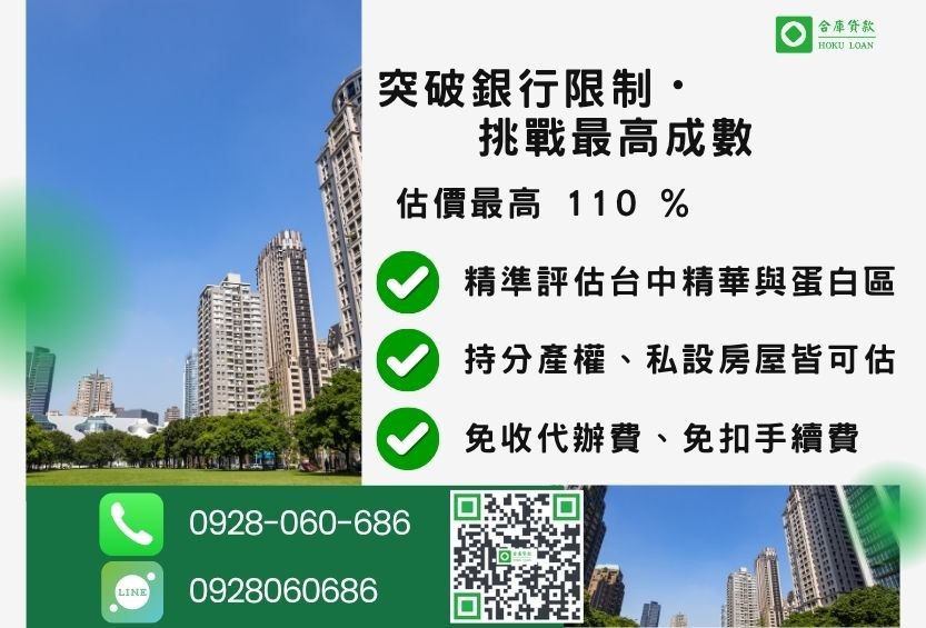 台中房地借貸持分過件-合庫貸款專辦房屋土地共有持分，免共有人同意高度保密。