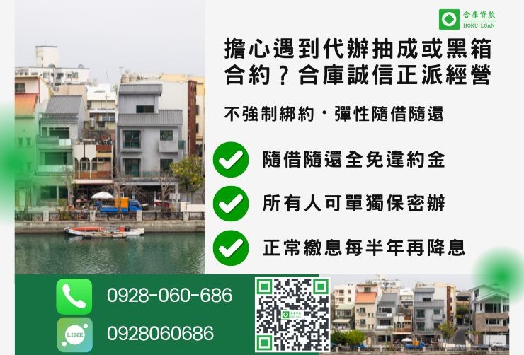 台南房屋貸款推薦合庫貸款台南二胎房貸還款隨借隨還