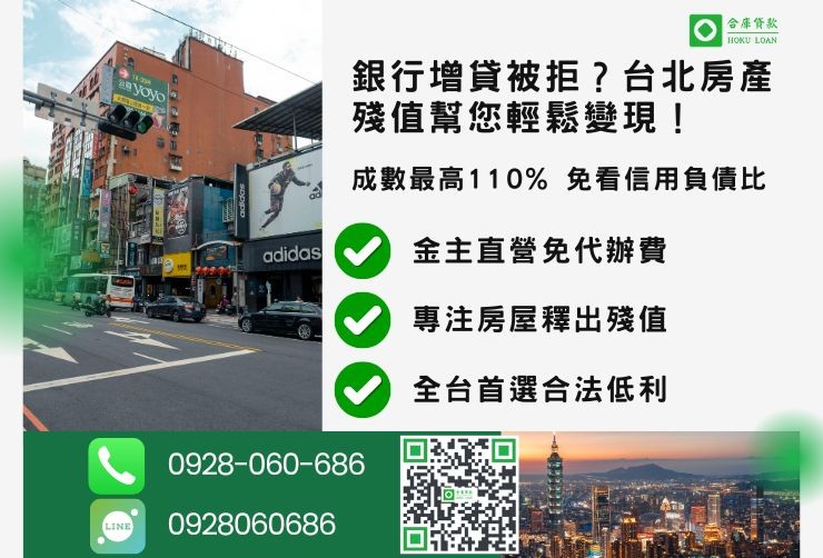 台北二胎房貸推薦，合庫貸款專注台北房屋二胎殘值評估，免聯徵、免收代辦費，成數最高110%。