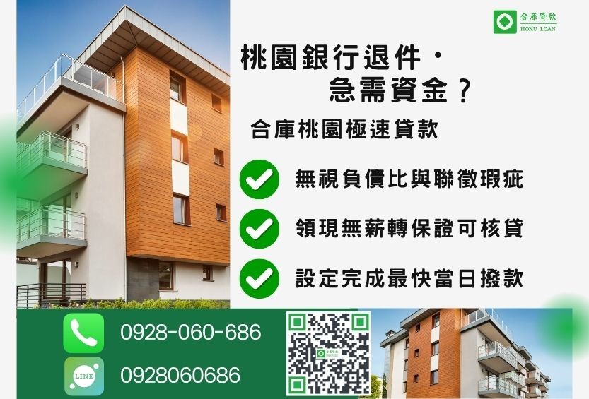 桃園桃園建地貸款推薦-合庫貸款金主直營，針對桃園銀行退件地主提供極速建地貸款方案。