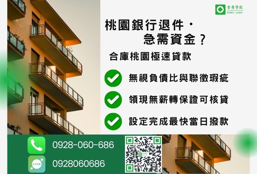 桃園桃園房屋貸款推薦-合庫貸款金主直營，針對桃園銀行退件屋主提供極速房屋貸款方案。