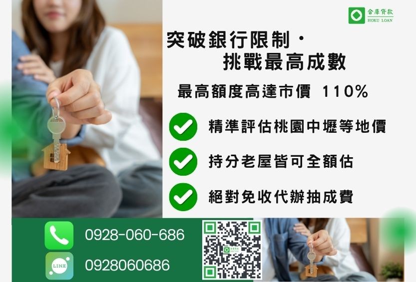 桃園房屋貸款成數最高-合庫貸款不看個人信用評分，桃園房屋價值高估。
