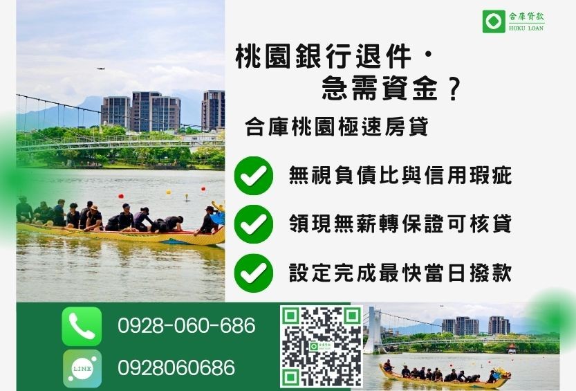 桃園桃園房屋貸款推薦-合庫貸款金主直營，針對桃園銀行退件屋主提供極速二胎方案。
