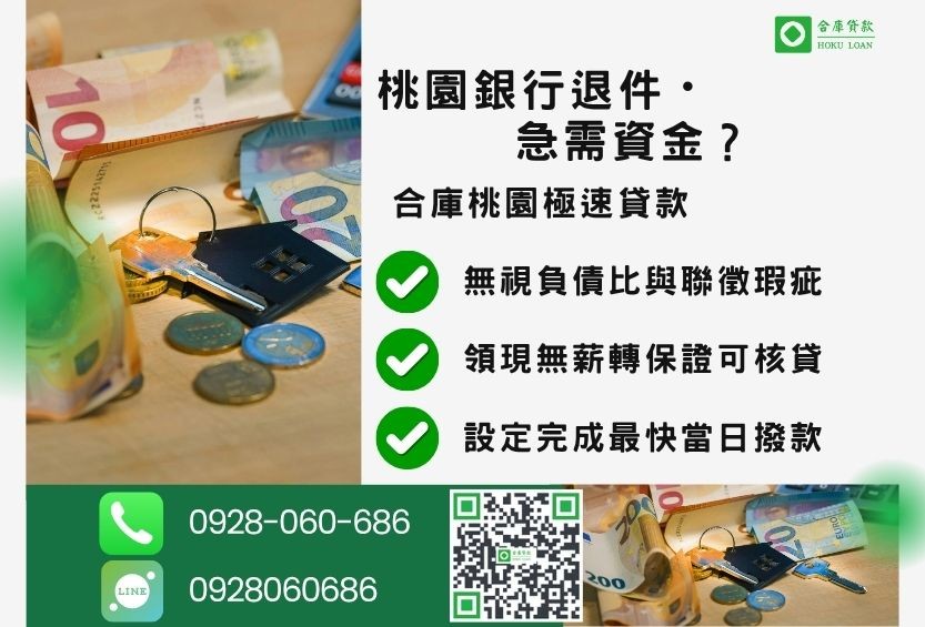 桃園桃園民間借貸推薦-合庫貸款金主直營，針對桃園銀行退件屋主提供極速民間借款方案。