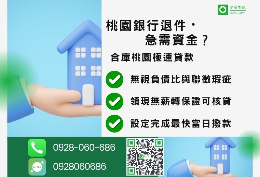 桃園桃園民間二胎推薦-合庫貸款金主直營，針對桃園銀行退件屋主提供極速救急方案。