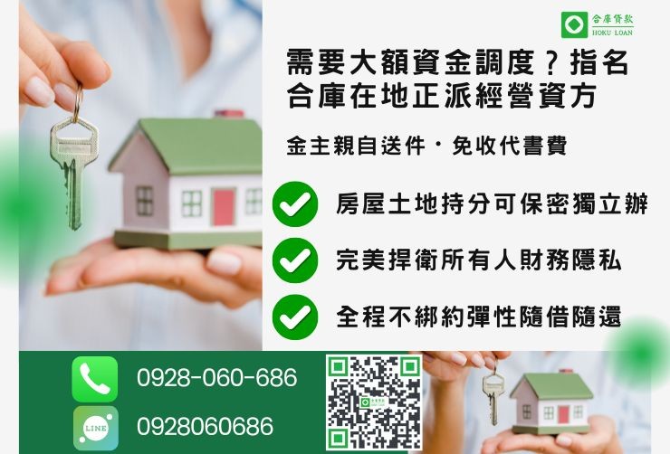 員林房屋二胎流程推薦合庫貸款員林二胎金主直送當日撥款