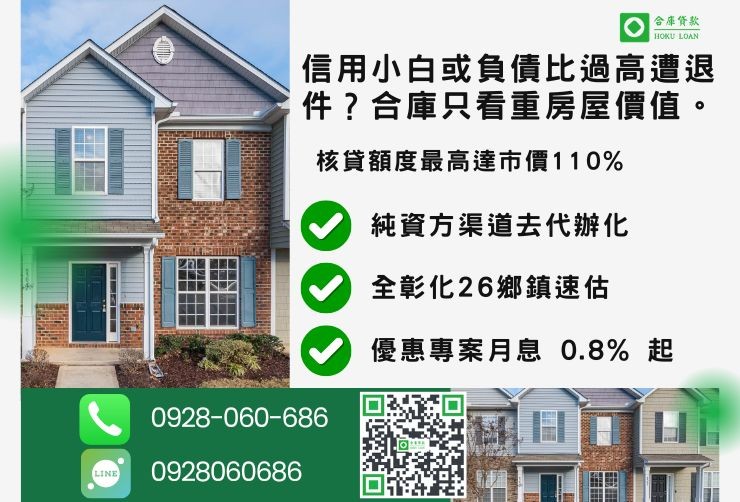 彰化二胎推薦合庫貸款彰化房屋二胎民間貸款安全策略