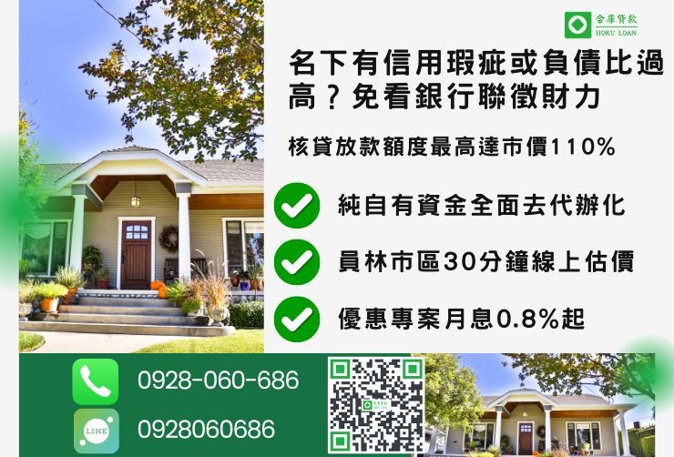 員林房屋一二胎貸款推薦合庫貸款員林二胎房屋管道比較